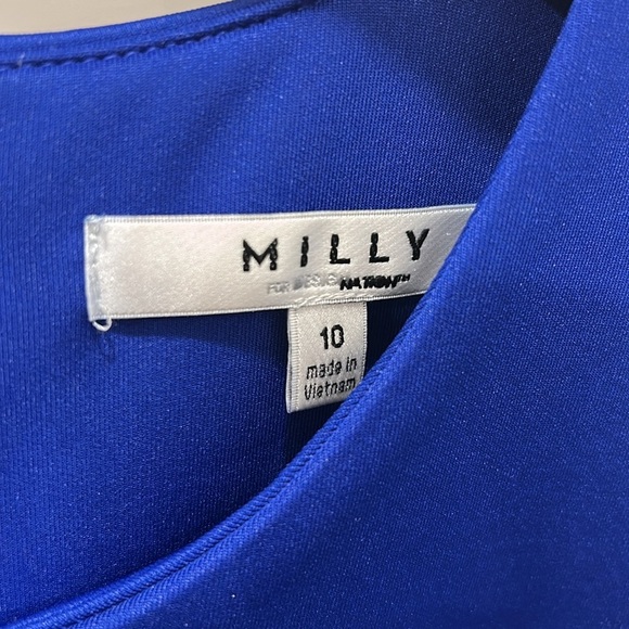 Milly For Design Nation Sapphire Blue Sleeveless Tank Scuba Fit & Flare Dress 10 - Picture 2 of 13